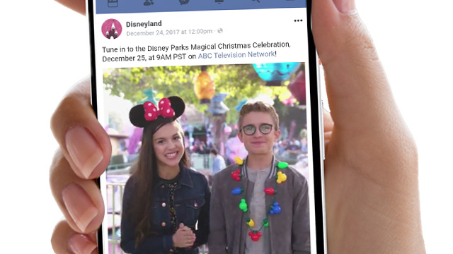 Disney Christmas Facebook Promo with Olivia Rodrigo & Sean Giambrone.